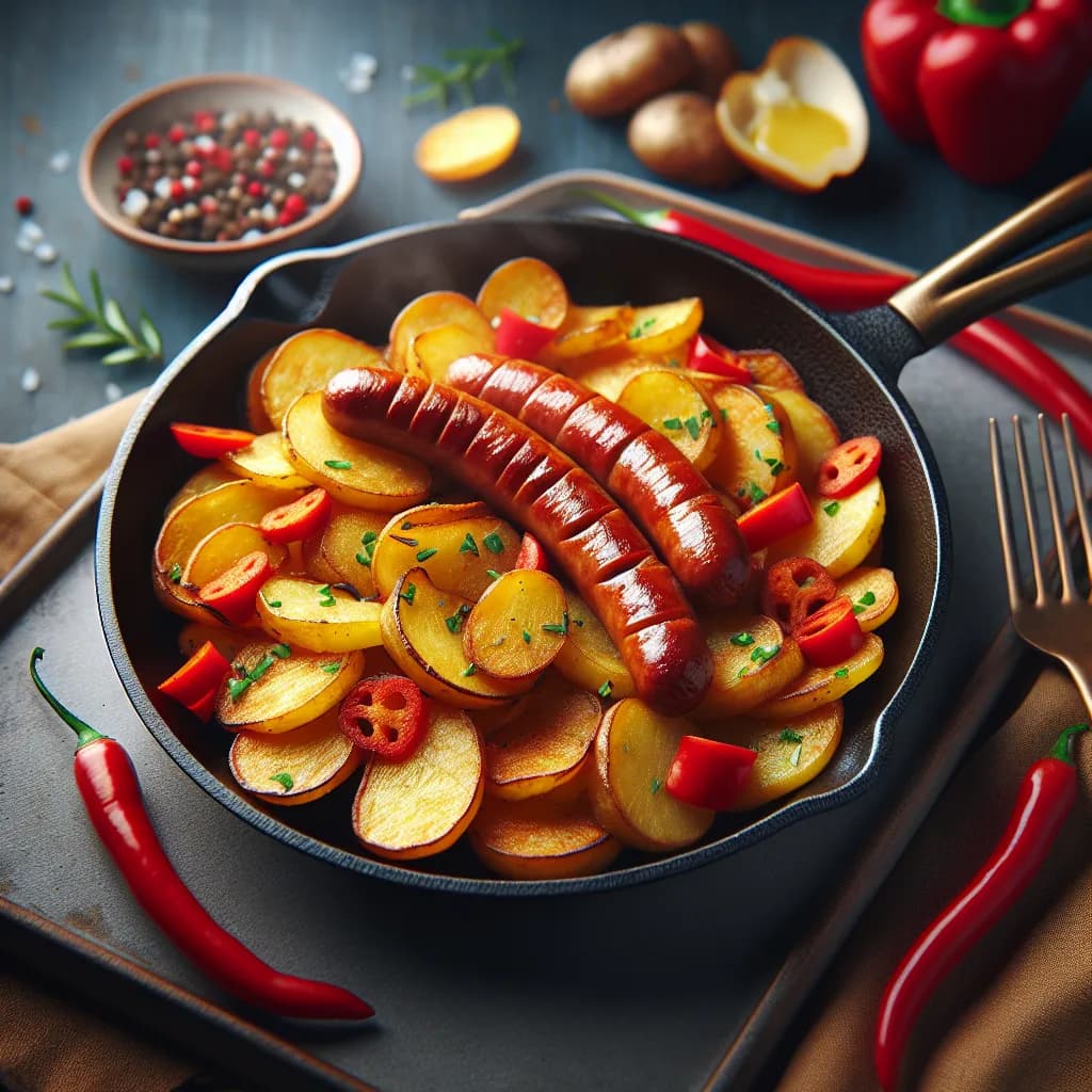 Kartoffelpfanne mit Debreziner