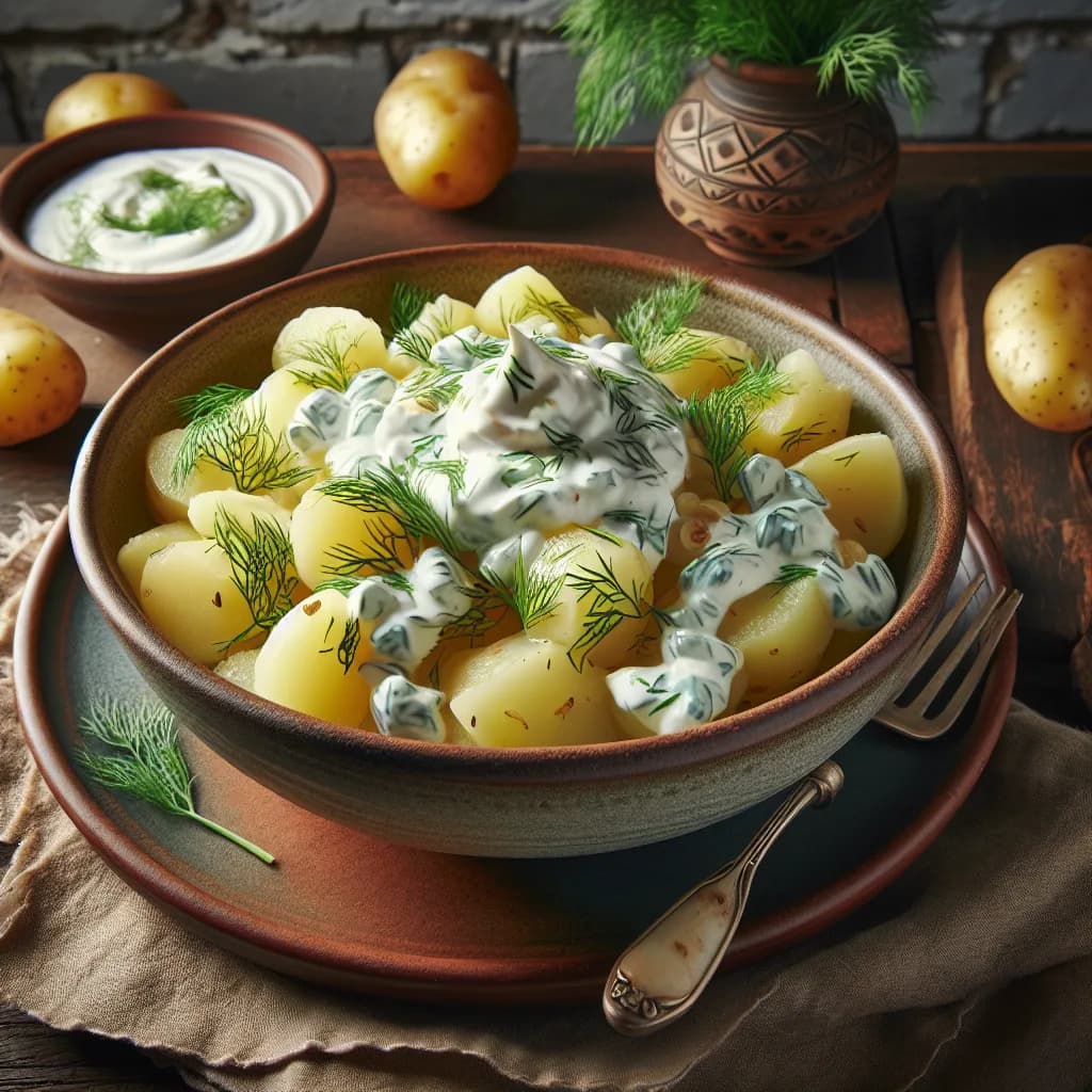 Kartoffelsalat mit Joghurt-Dill-Dressing