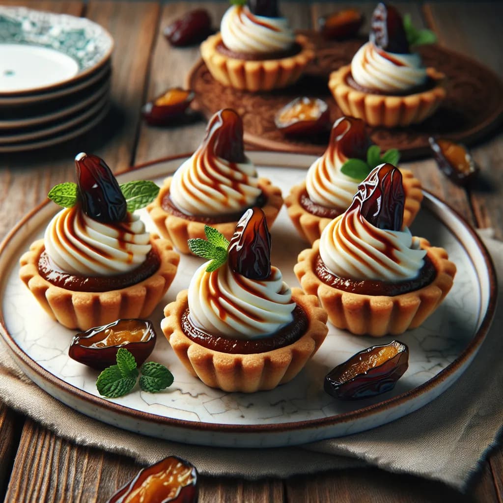 Kaymak Cheese and Date Paste Tartlets
