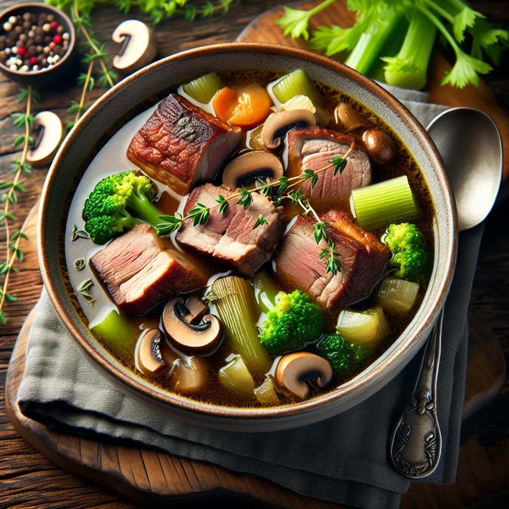 Keto Lamb Belly Soup