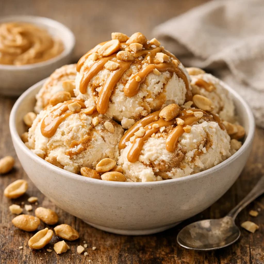 Keto Peanut Butter Swirl Ice Cream