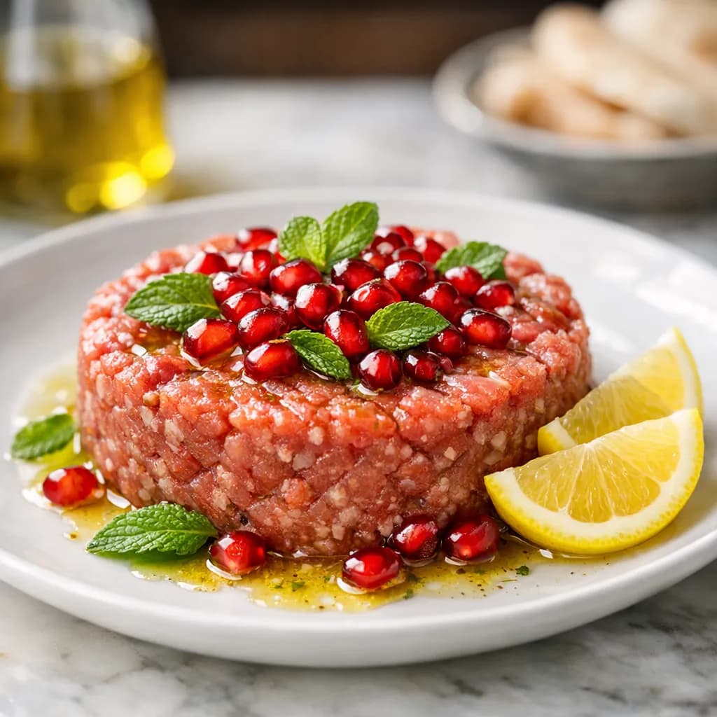 Kibbeh Nayeh Tartare with Pomegranate and Mint