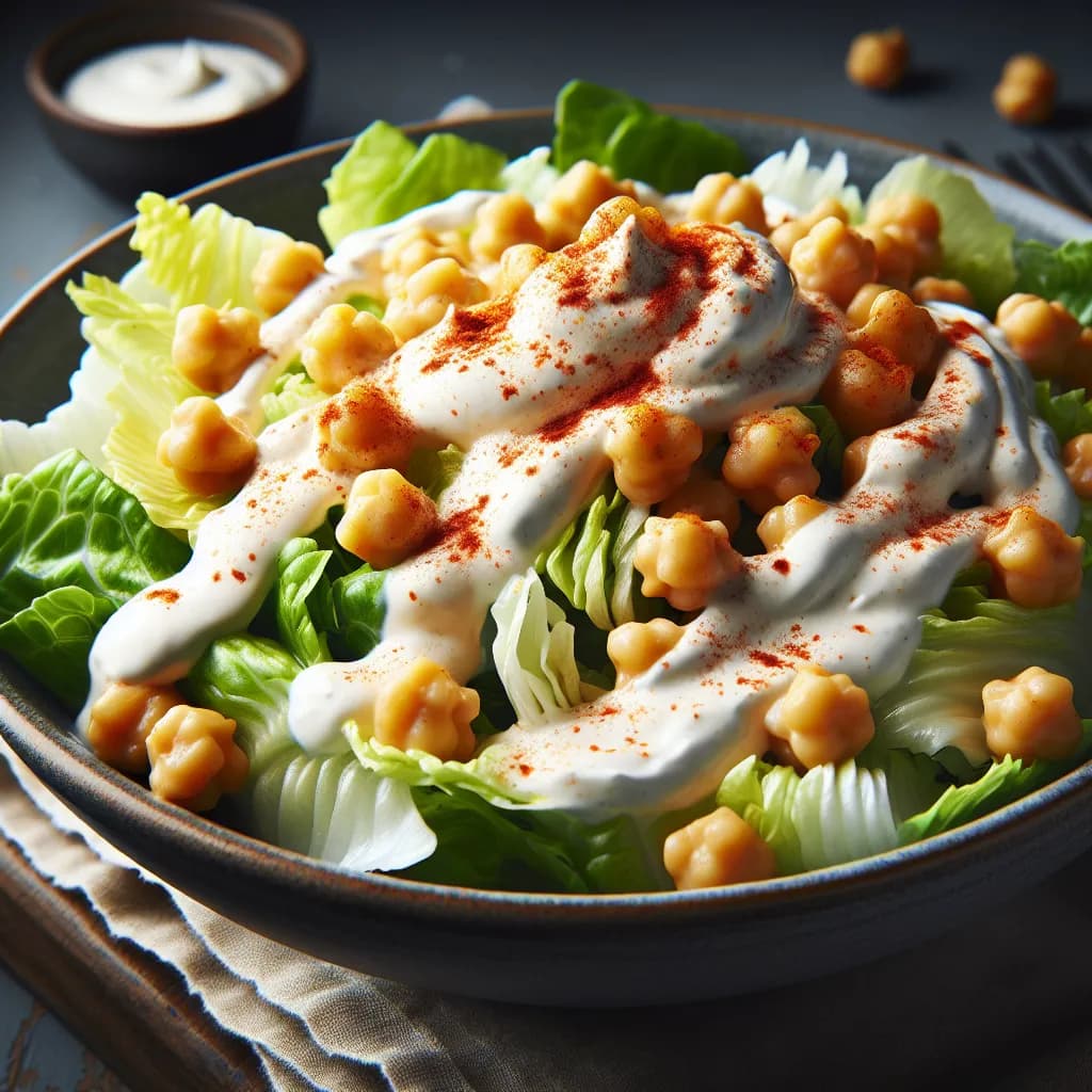 Kichererbsen-Salat mit Eisbergsalat