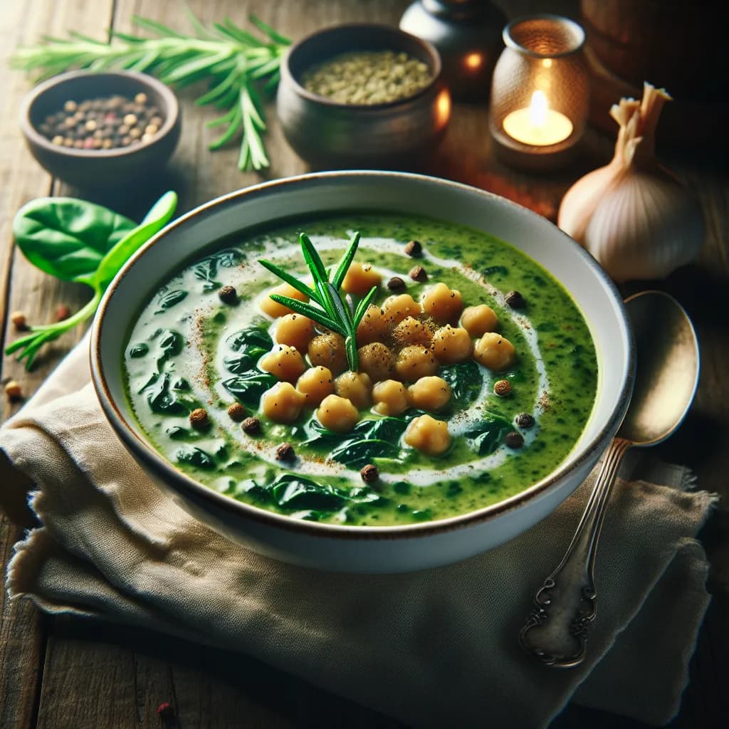 Kichererbsen-Spinat-Suppe