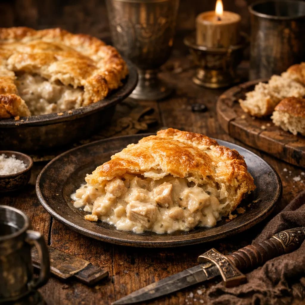 King Arthur's Creamy Chicken Pie (No Veggies)