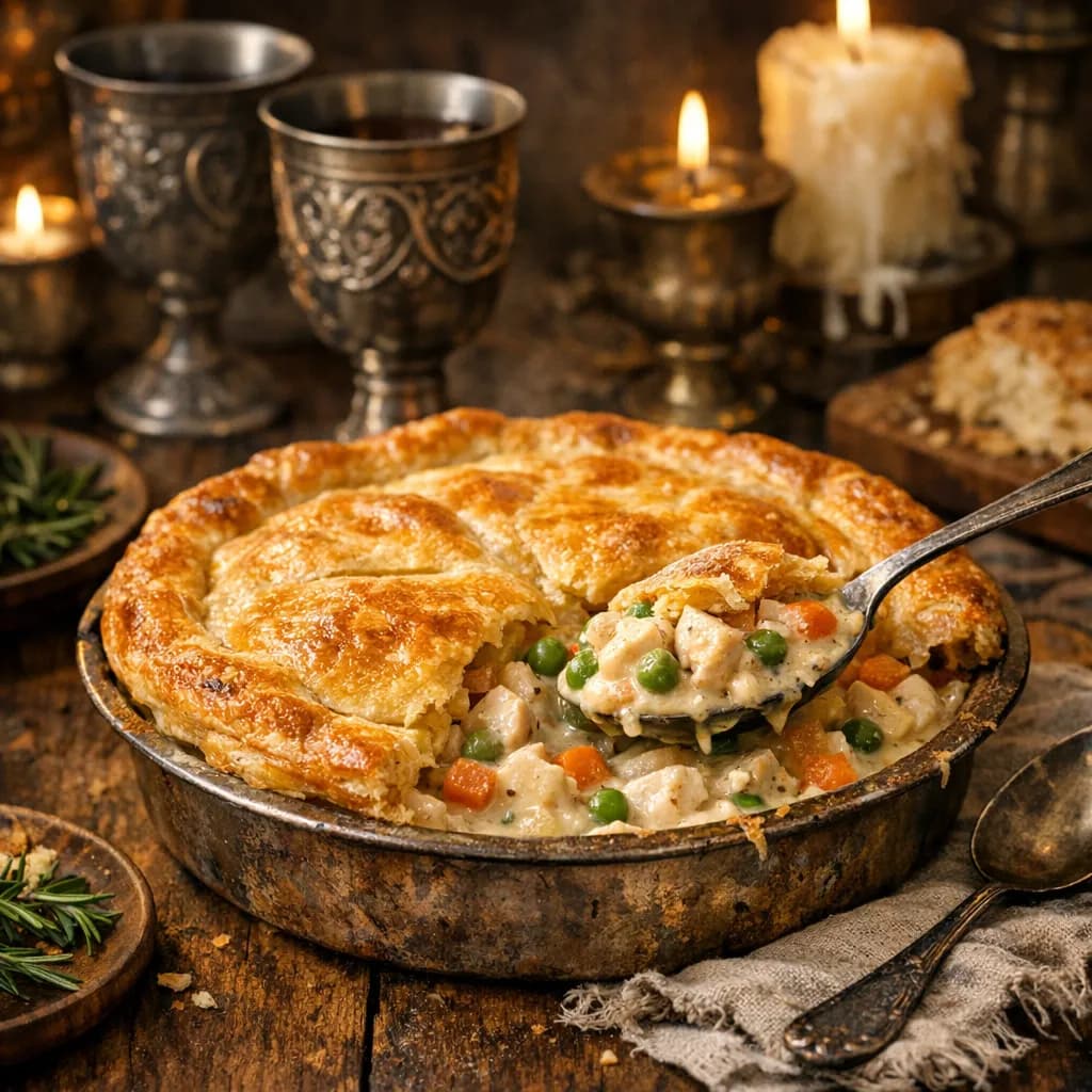 King Arthur's Knight Table Creamy Chicken Pie