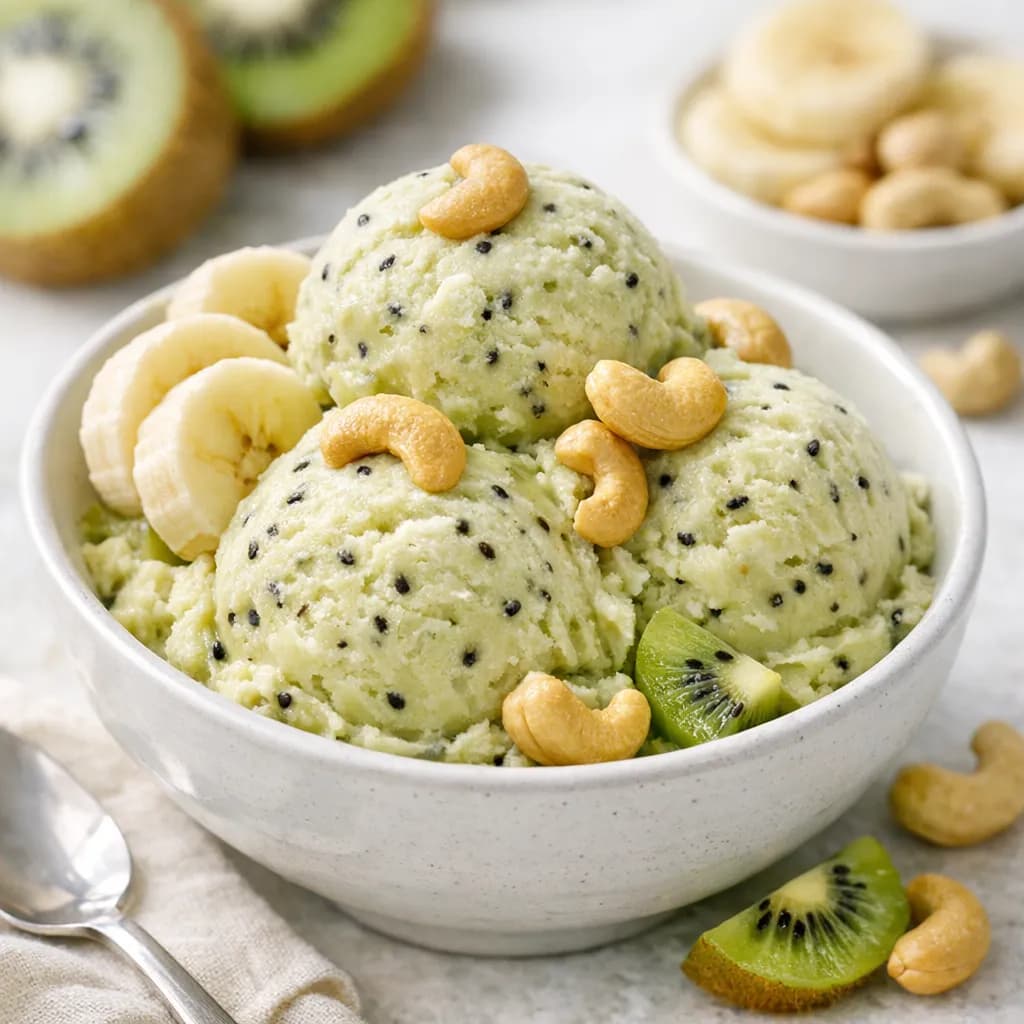 Kiwi Banana Cashew Ice Cream