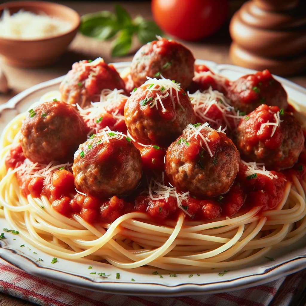 Klassische Fleischbällchen mit Spaghetti