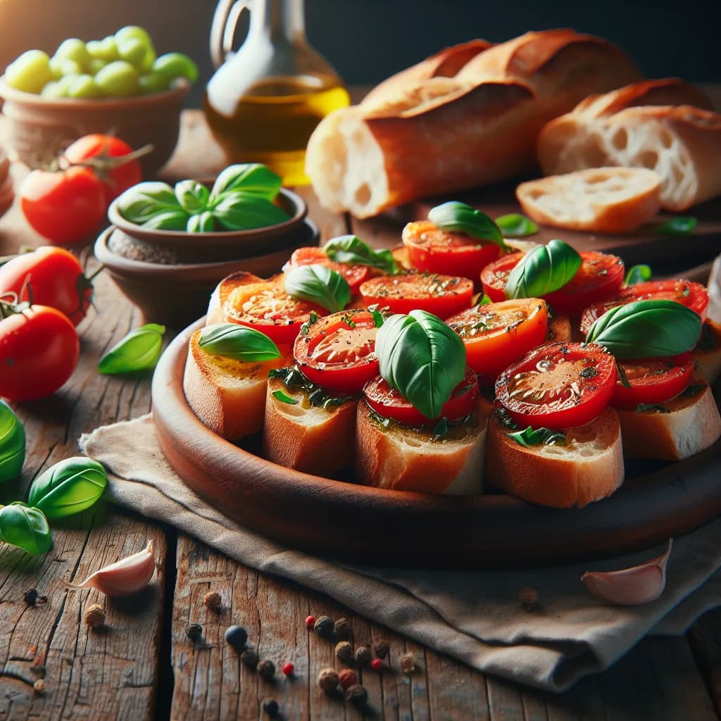 Klassische Tomaten-Basilikum Bruschetta
