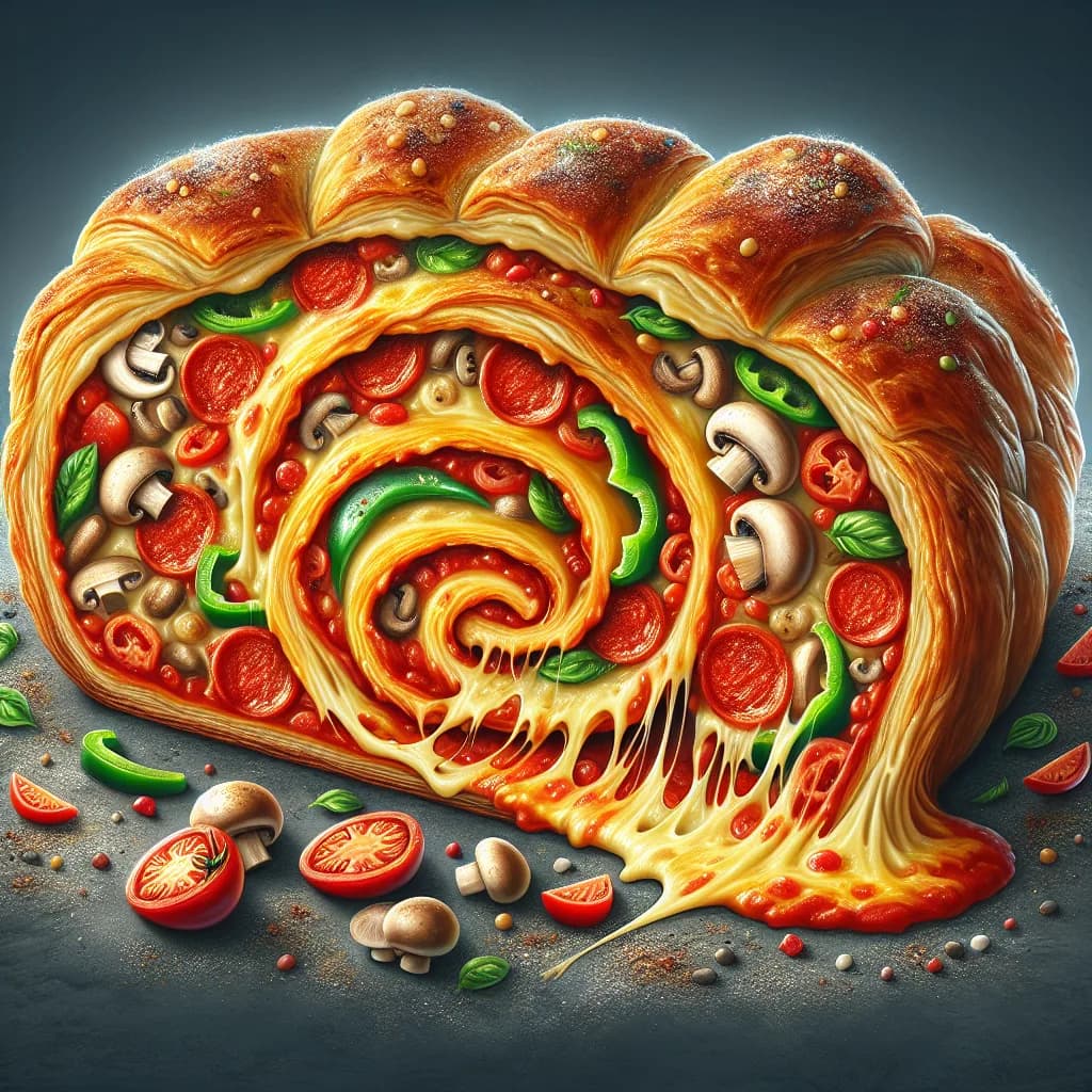 Klassischer Pizzastrudel