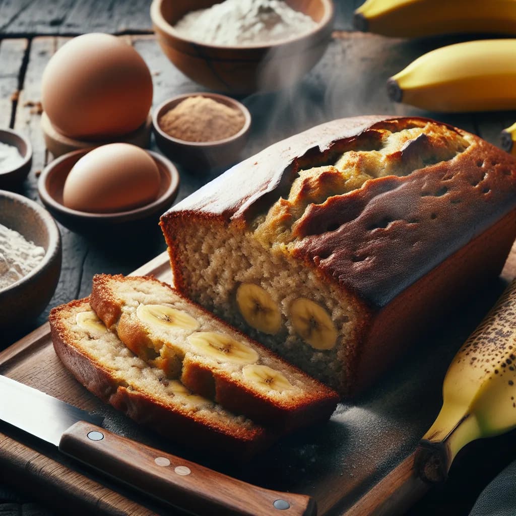 Klassisches Bananenbrot ohne Zucker