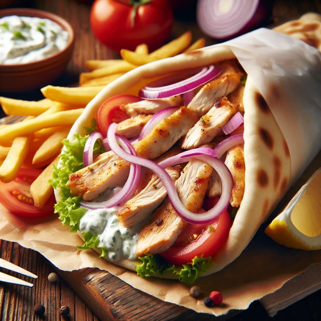 Klassisches Hähnchen-Gyros