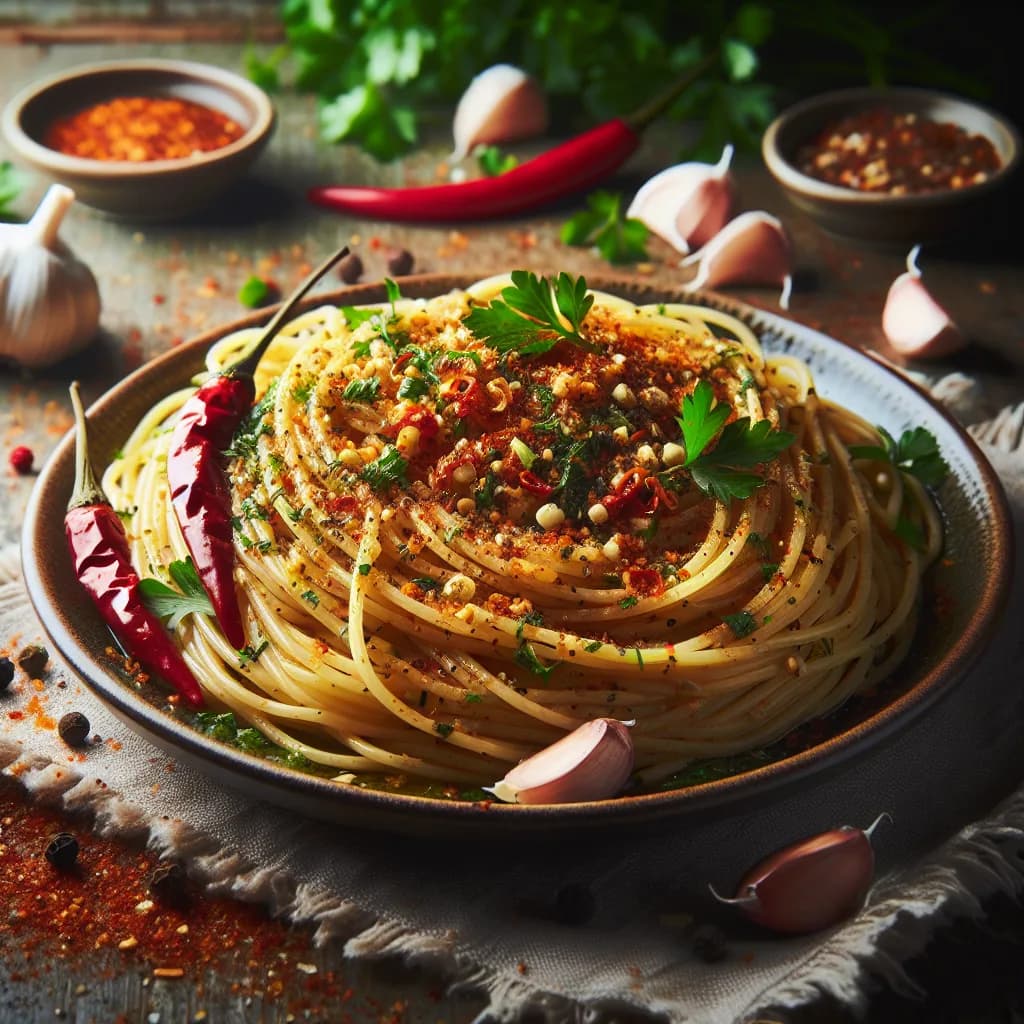 Knoblauch-Chili-Spaghetti