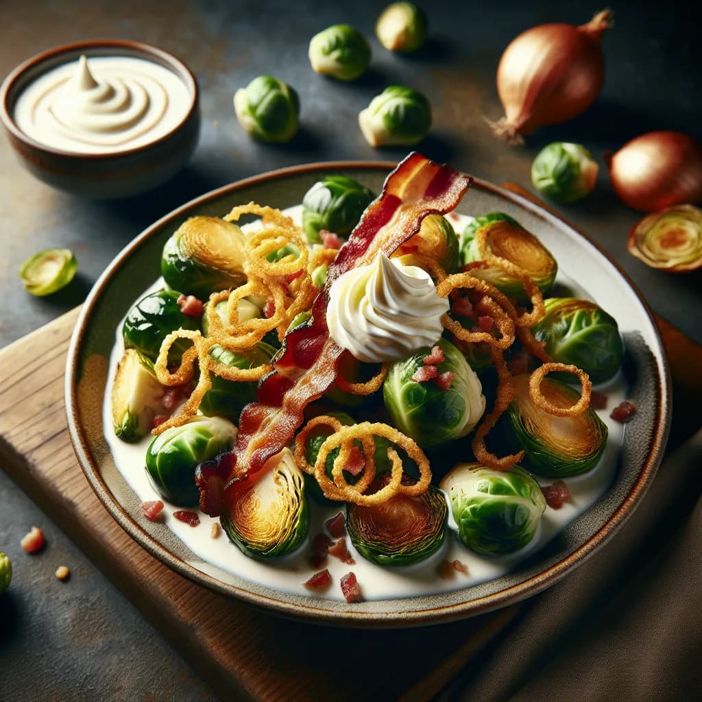 Kohlsprossen mit Speck und Schlagobers