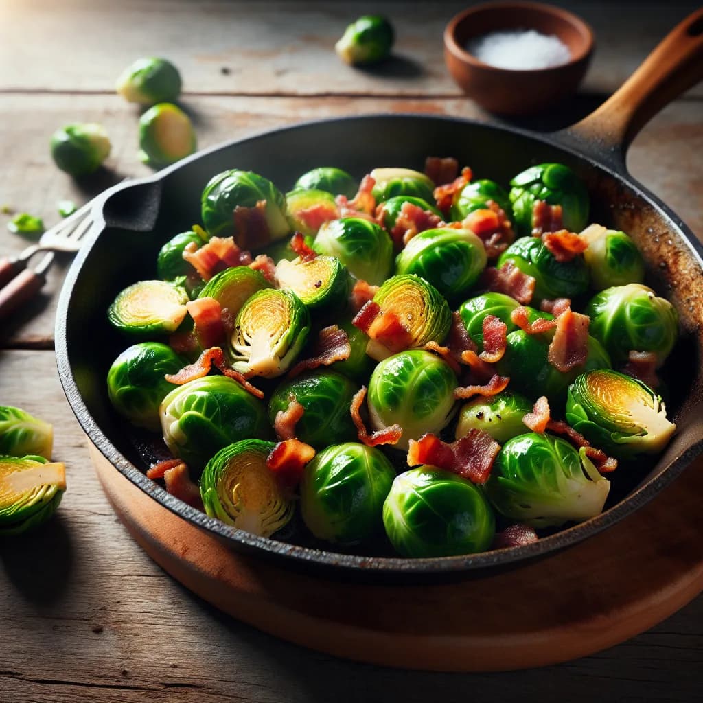 Kohlsprossen-Speck-Pfanne