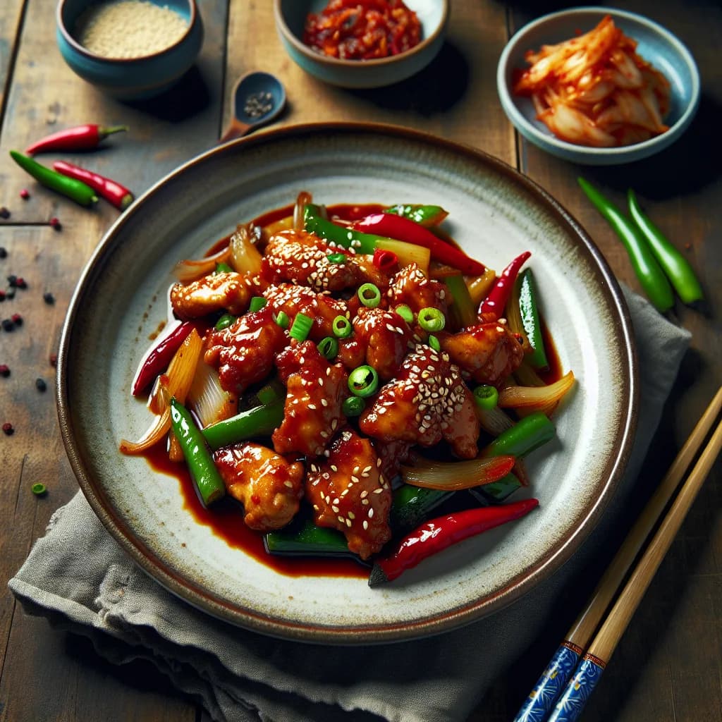 Korean Gochujang Stir-Fried Chicken