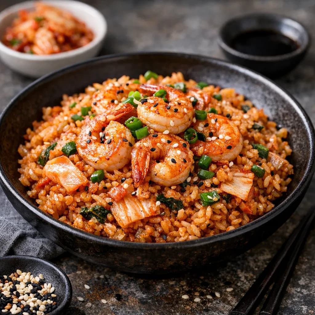 Korean Kimchi Shrimp Fried Rice