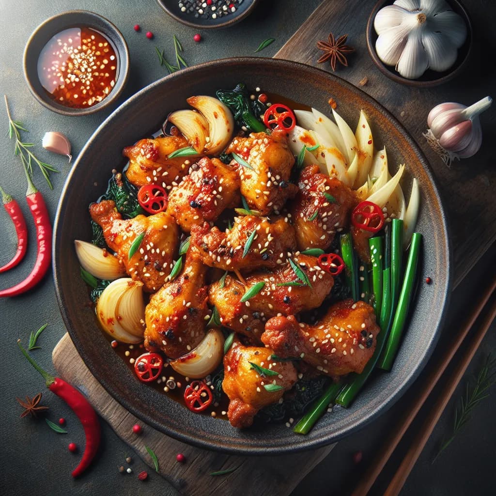 Korean Spicy Garlic Chicken