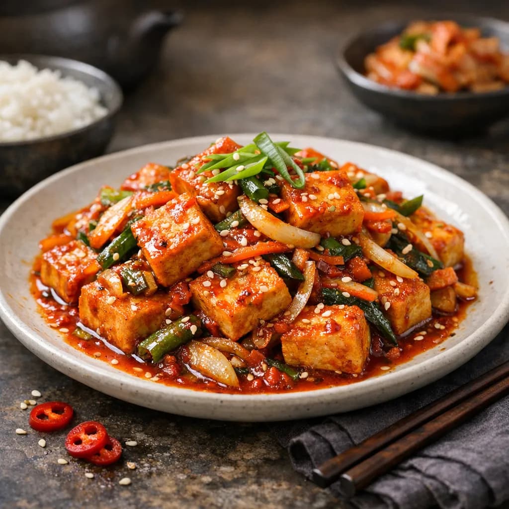 Korean Spicy Tofu Stir Fry