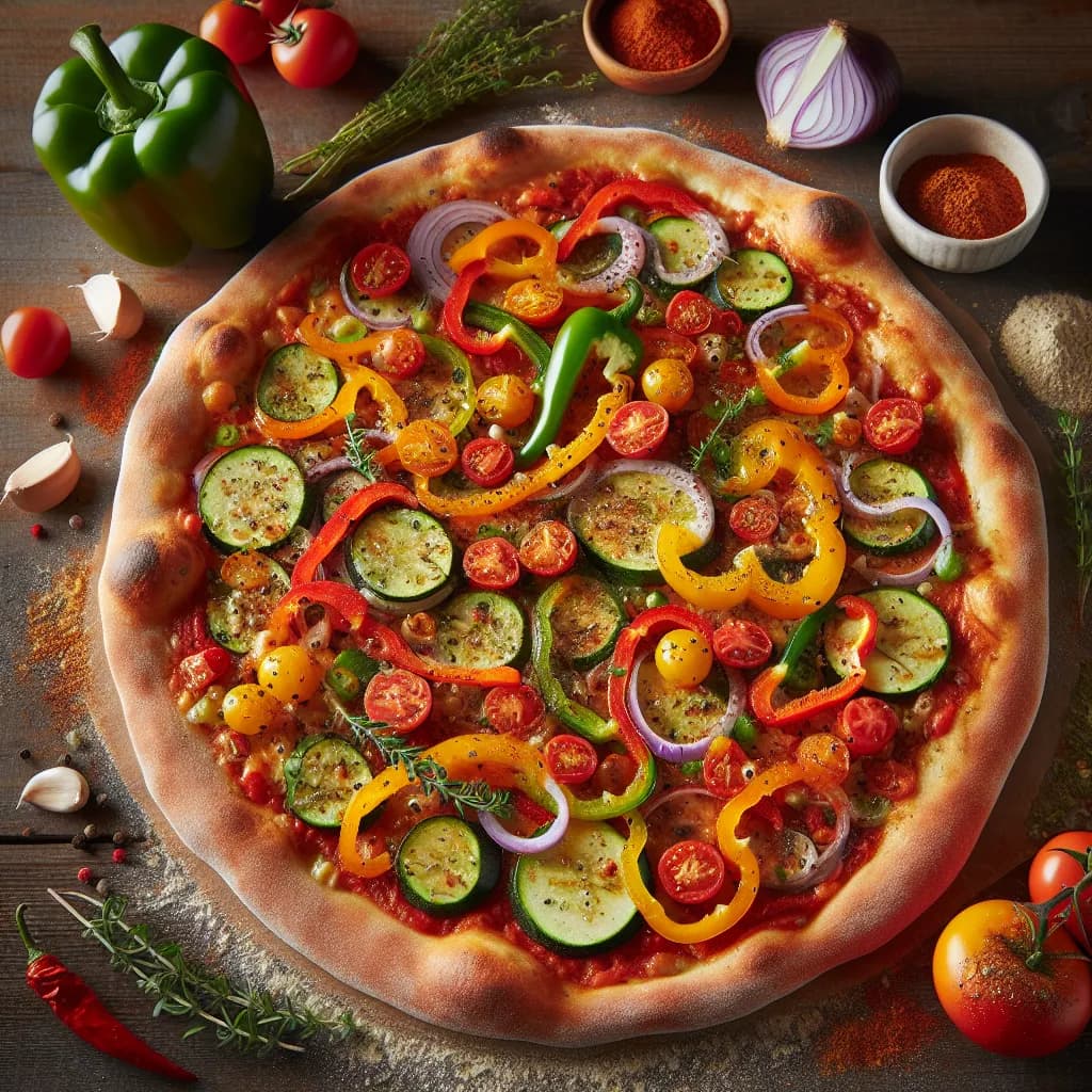 Kreolische Pizza mit Gemüse