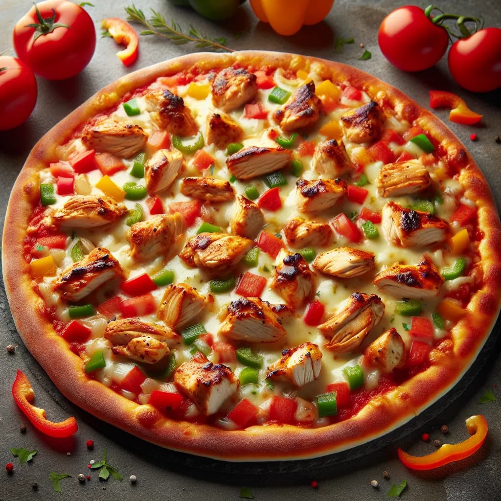Kreolische Pizza mit Hähnchen