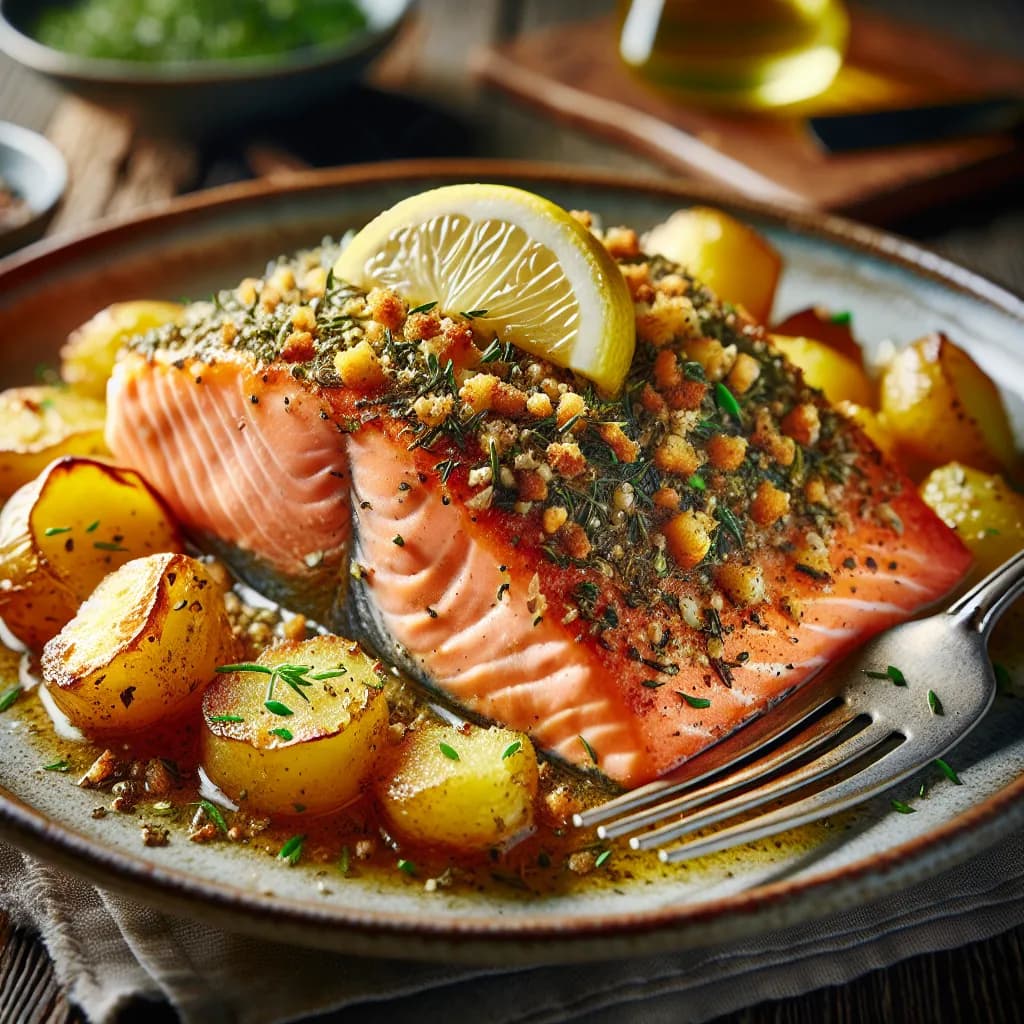 Lachs mit Kräuterkruste
