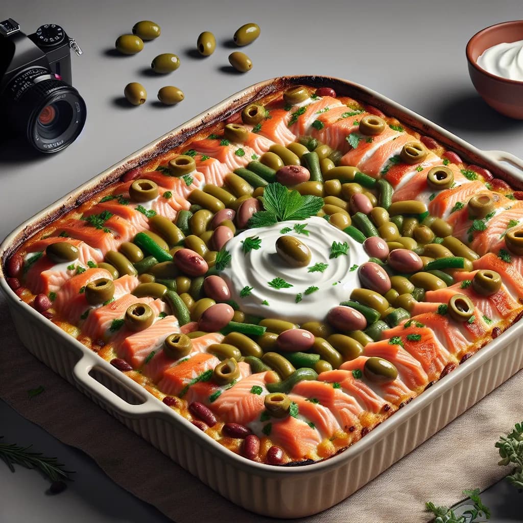 Lachs-Bohnen-Auflauf
