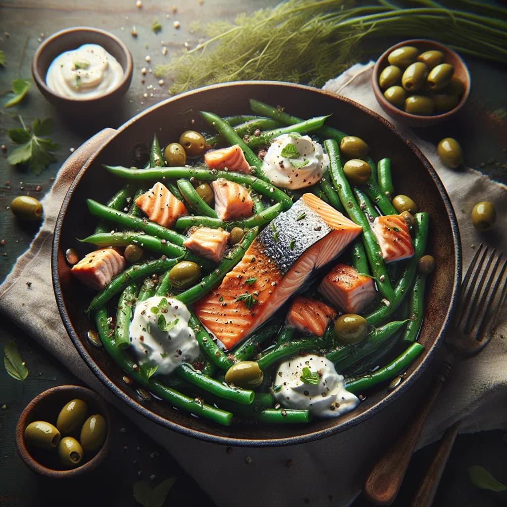 Lachs-Bohnen-Pfanne