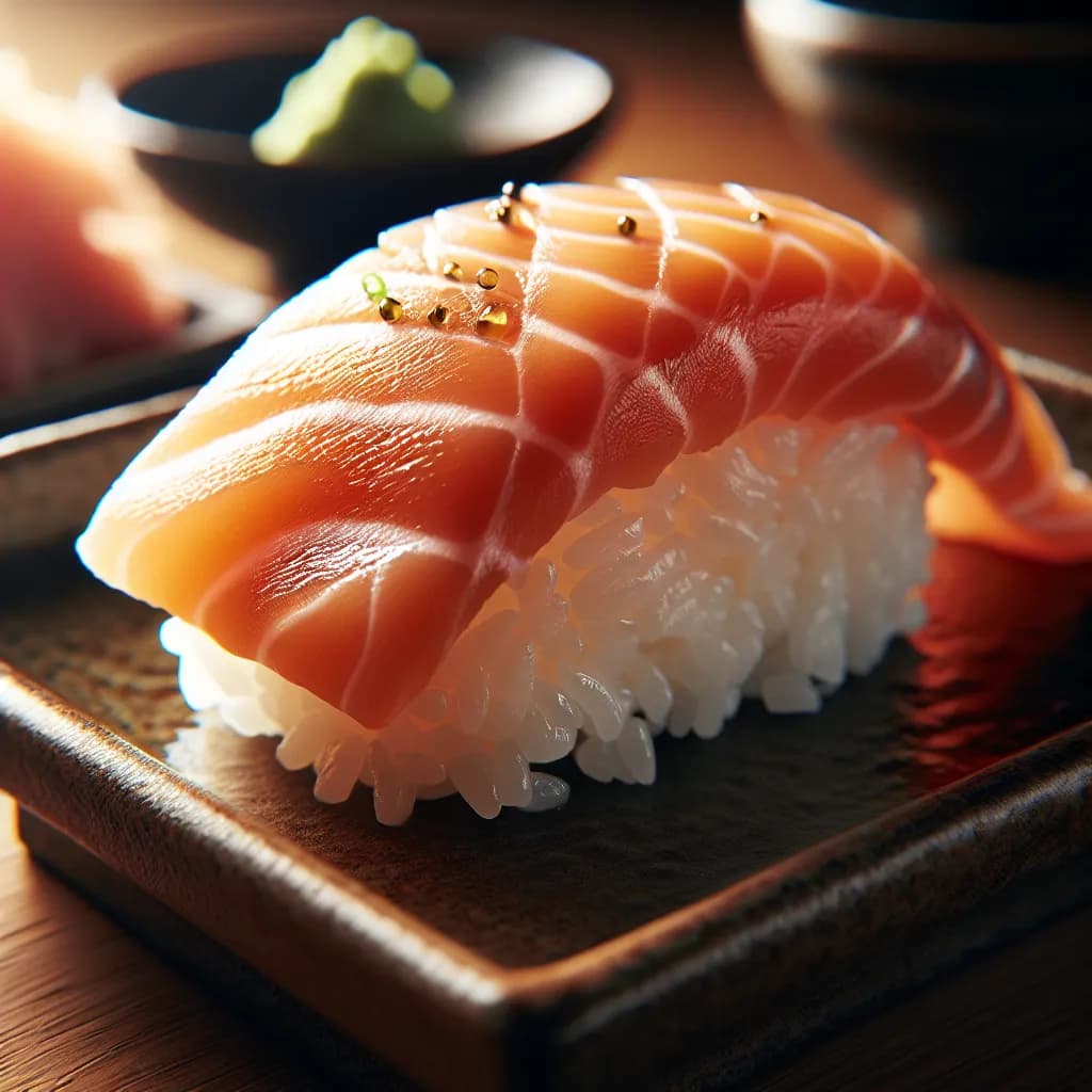 Lachs-Sushi mit Reis