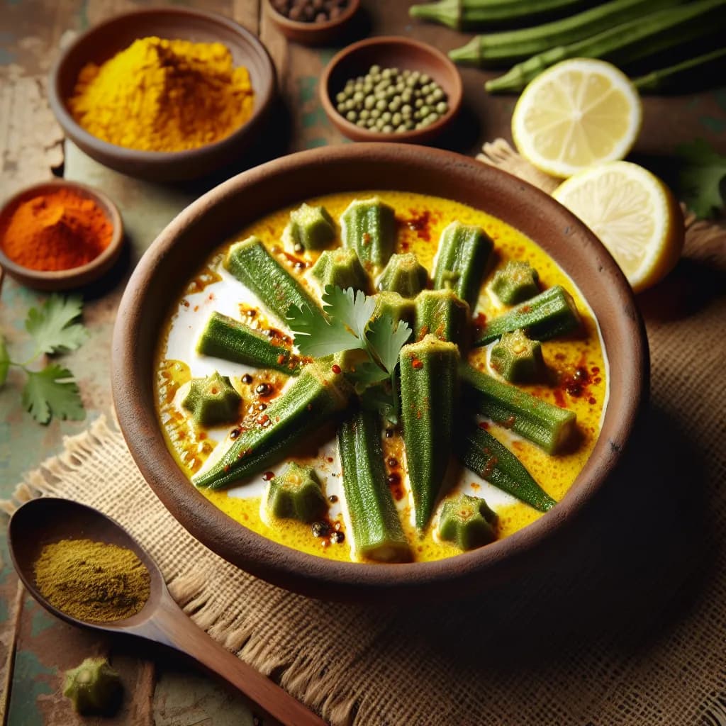 Ladies Finger Coconut Curry