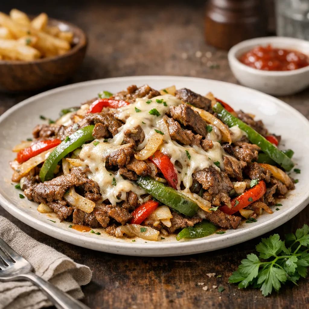 Lamb Philly Cheesesteak Stir-Fry