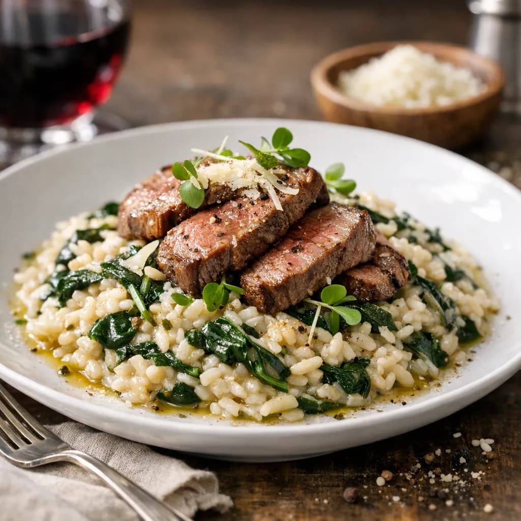 Lamb and Spinach Risotto