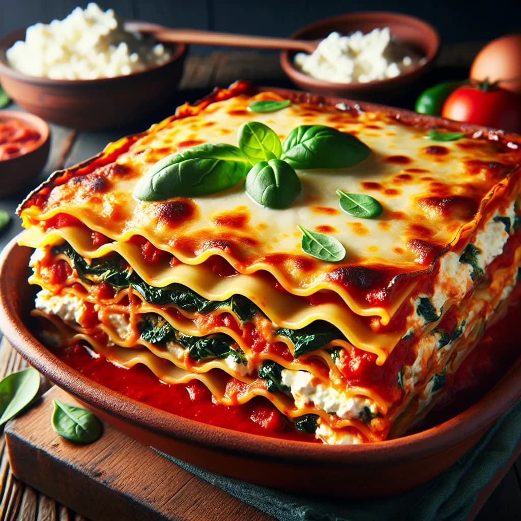 Lasagne Vegetariane con Spinaci e Ricotta