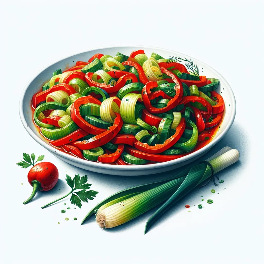 Lauchgemüse mit Paprika