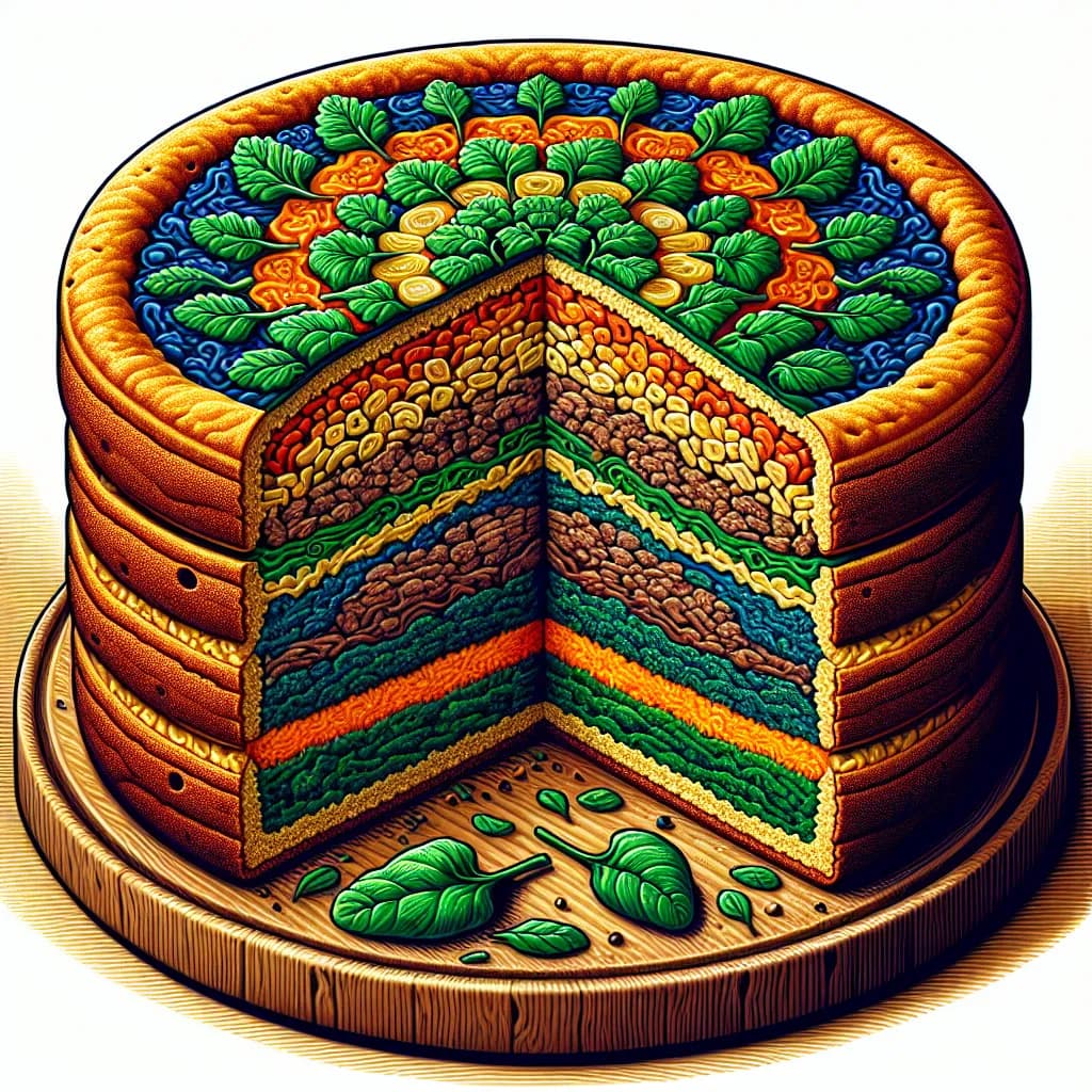Layered Beef and Spinach Kibbeh