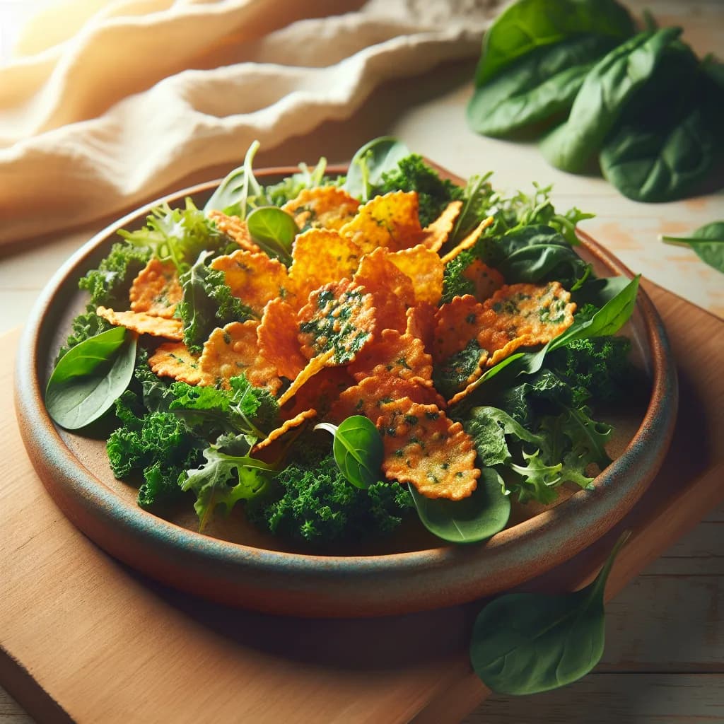 Leafy Cheese Crisps