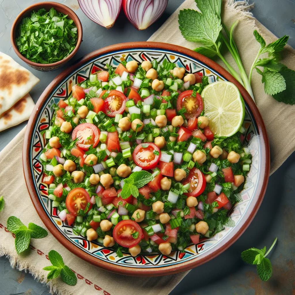 Lebanese Tabbouleh with Chickpeas