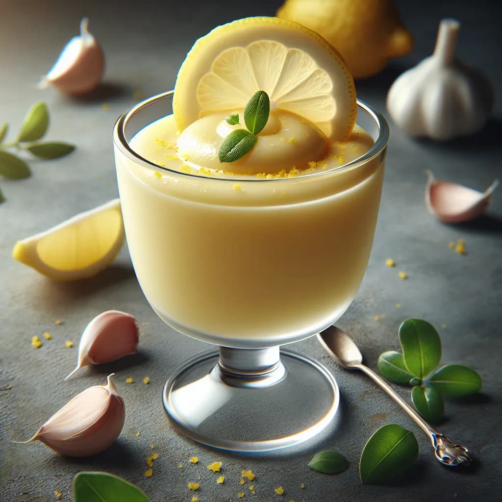 Lemon Garlic Potato Pudding