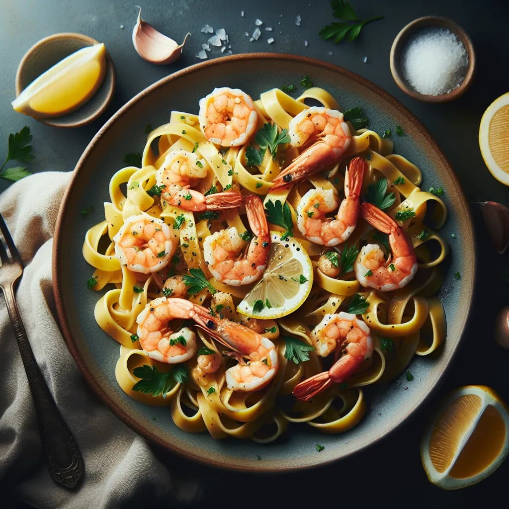 Lemon Garlic Shrimp Pasta
