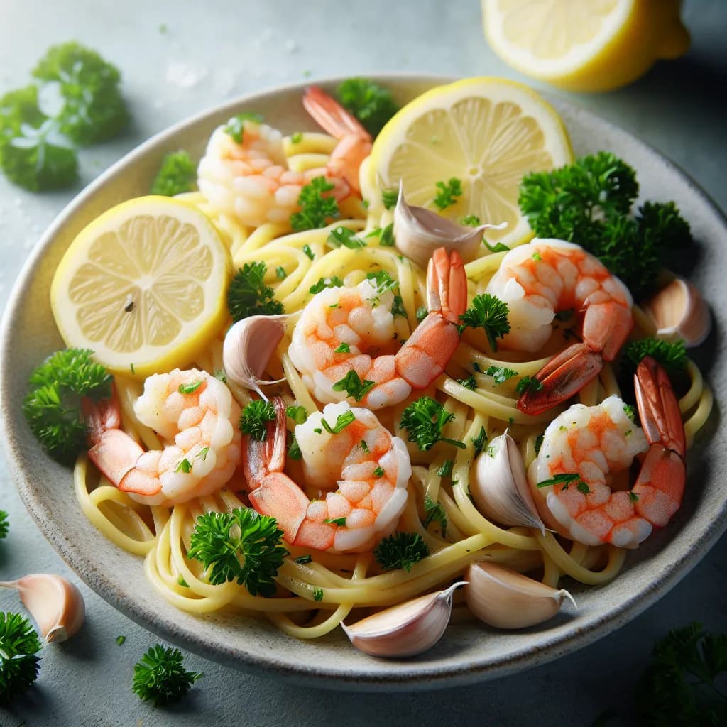 Lemon Garlic Shrimp Pasta