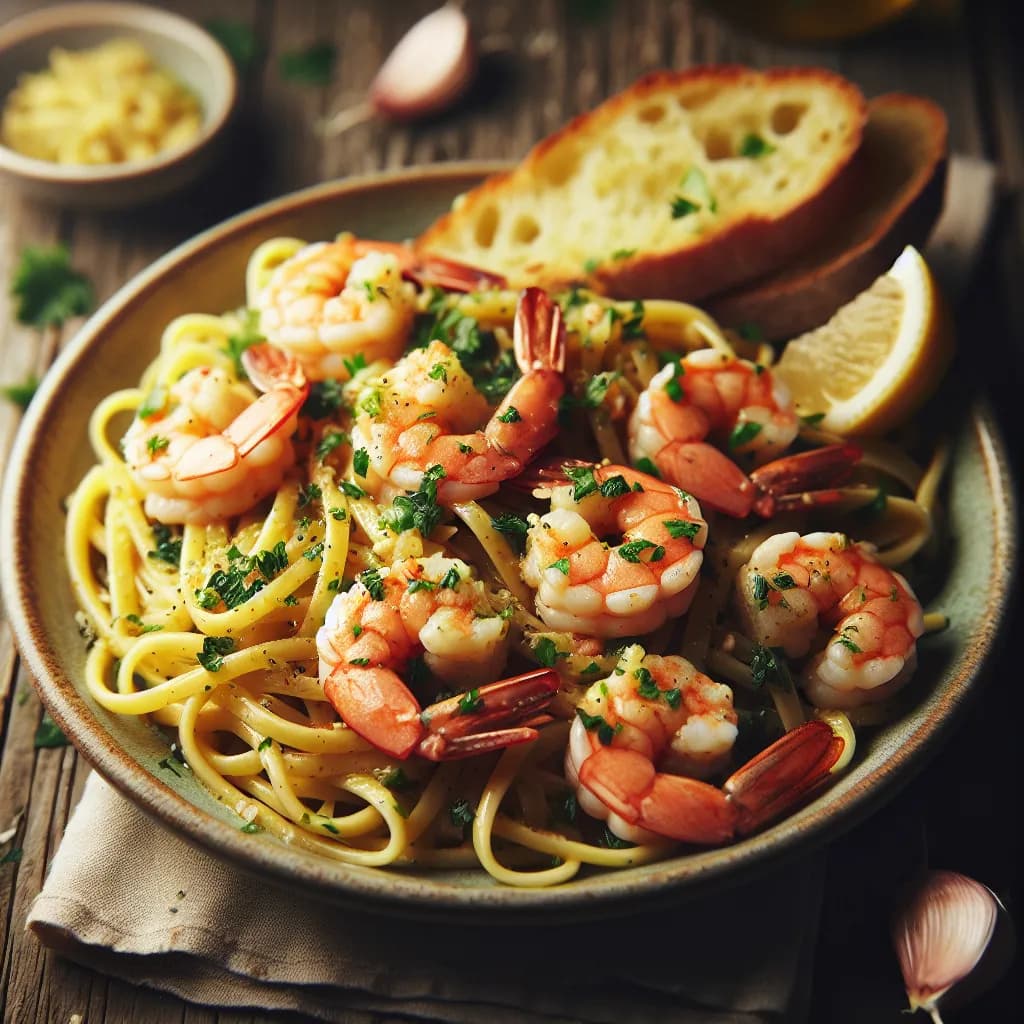 Lemon Garlic Shrimp Pasta