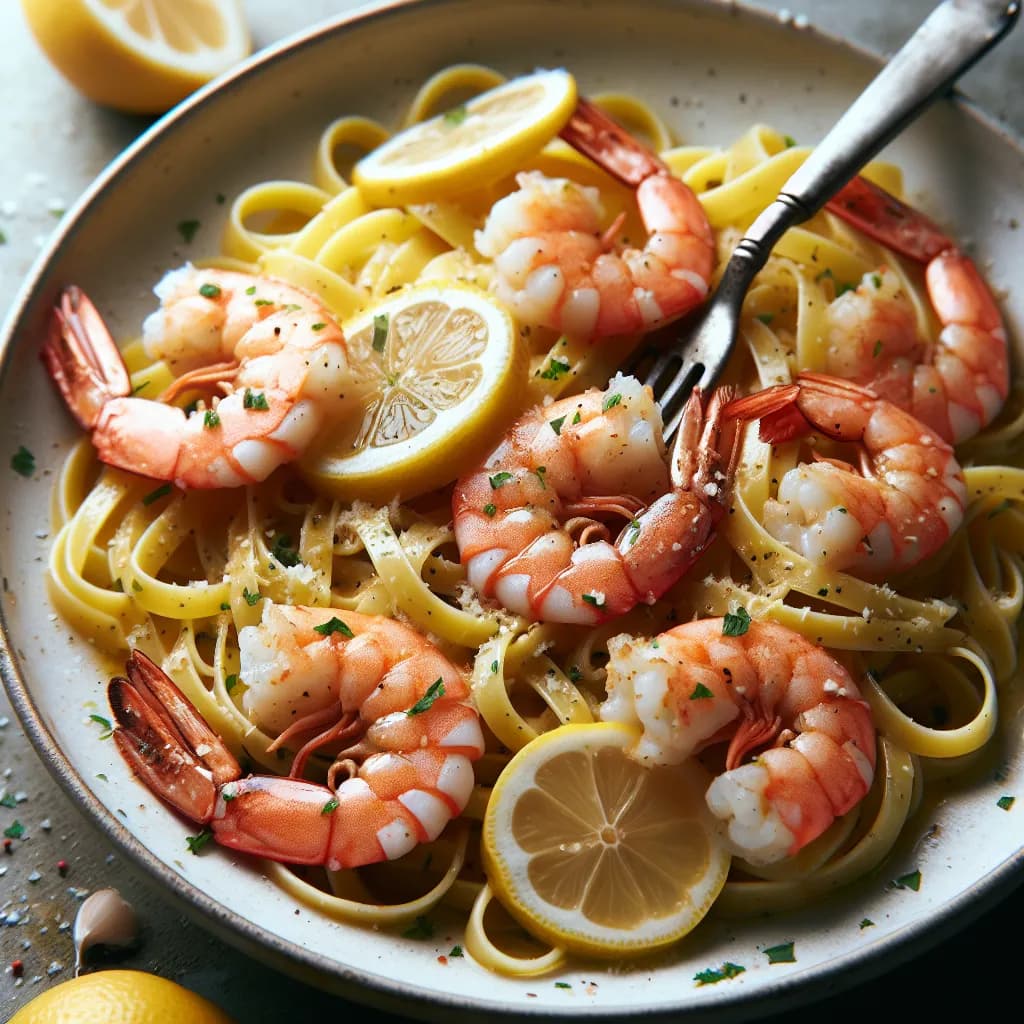 Lemon Garlic Shrimp Pasta