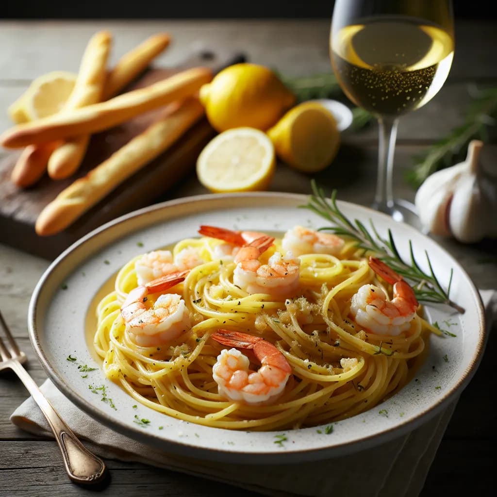 Lemon Garlic Shrimp Pasta