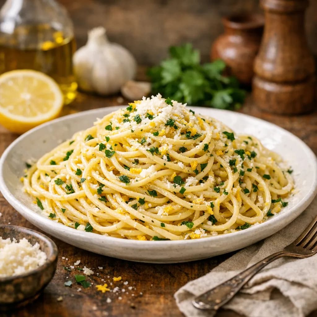 Lemon Garlic Spaghetti