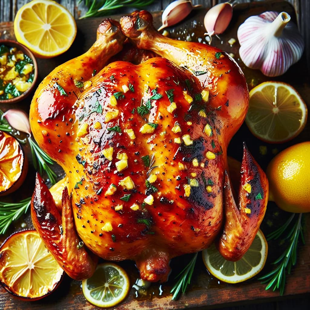 Lemon Garlic Spatchcocked Chicken