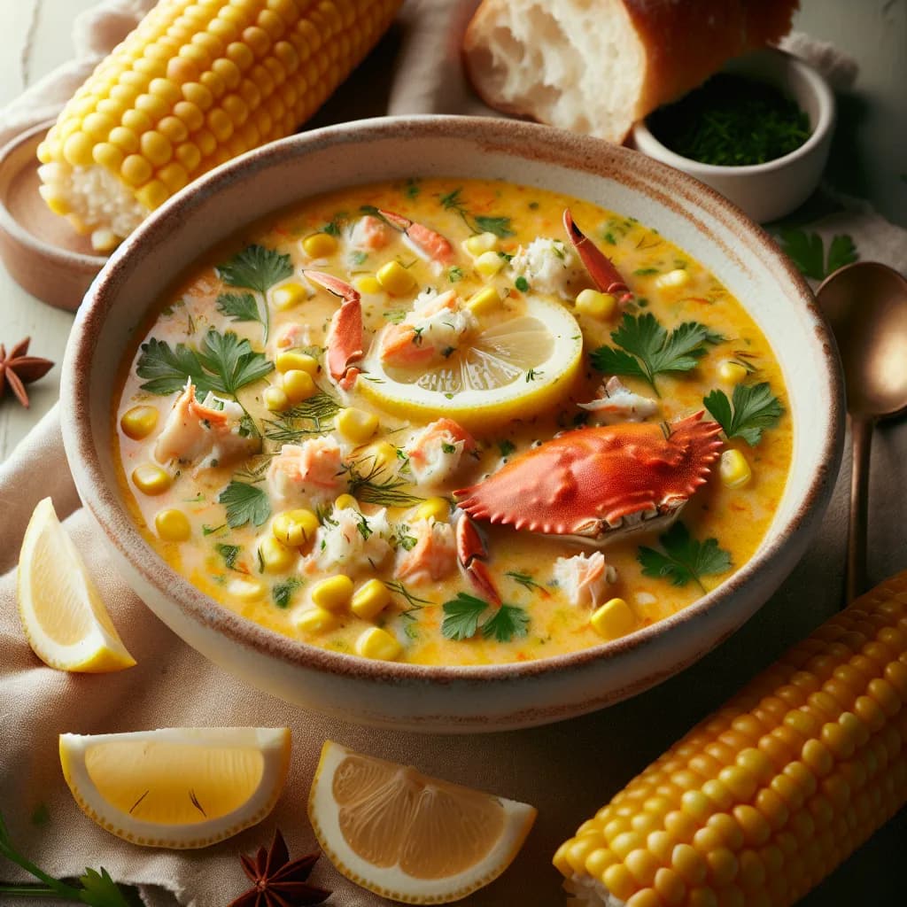 Lemon Herb Crab Corn Chowder