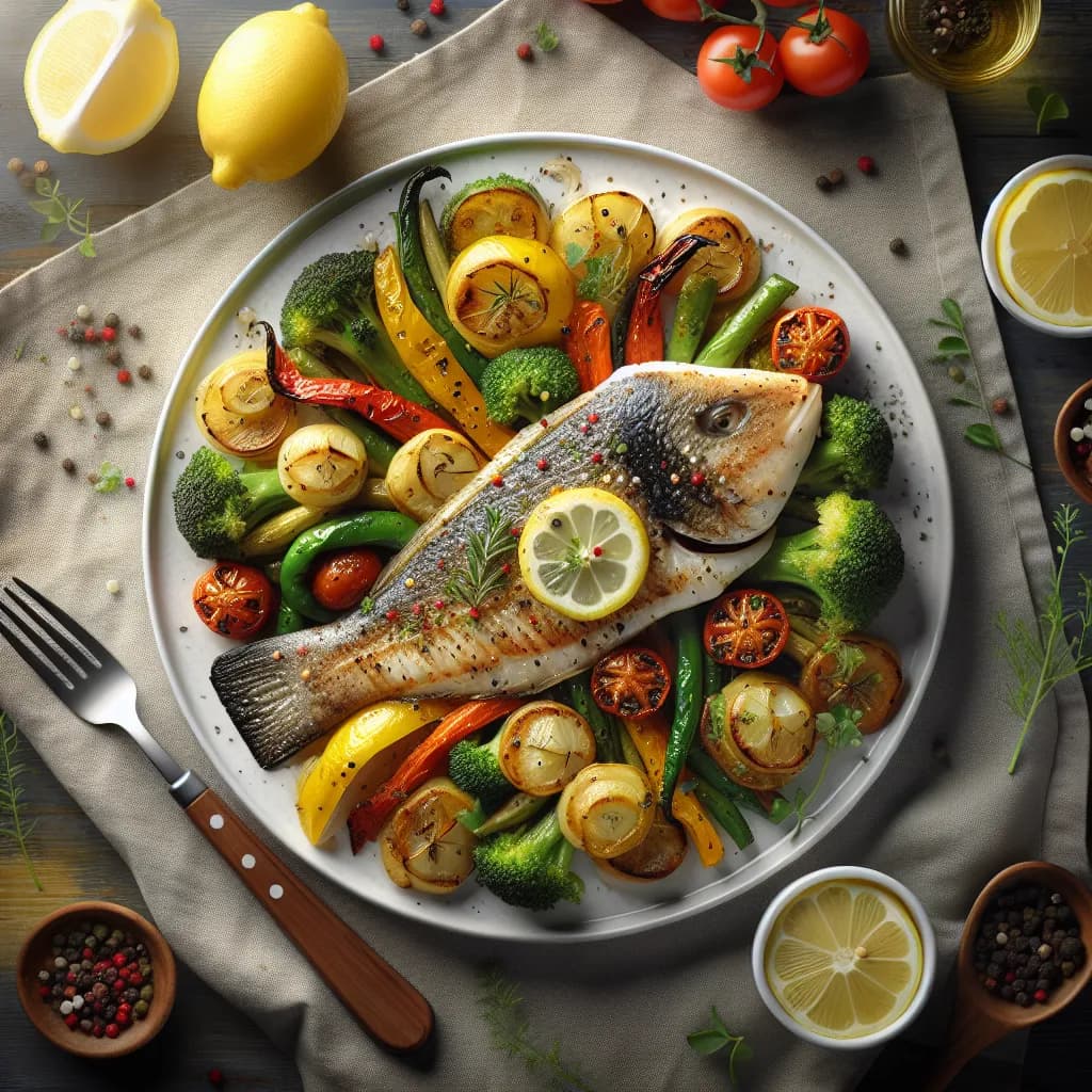 Lemon Pepper Tilapia with Roasted Vegetables