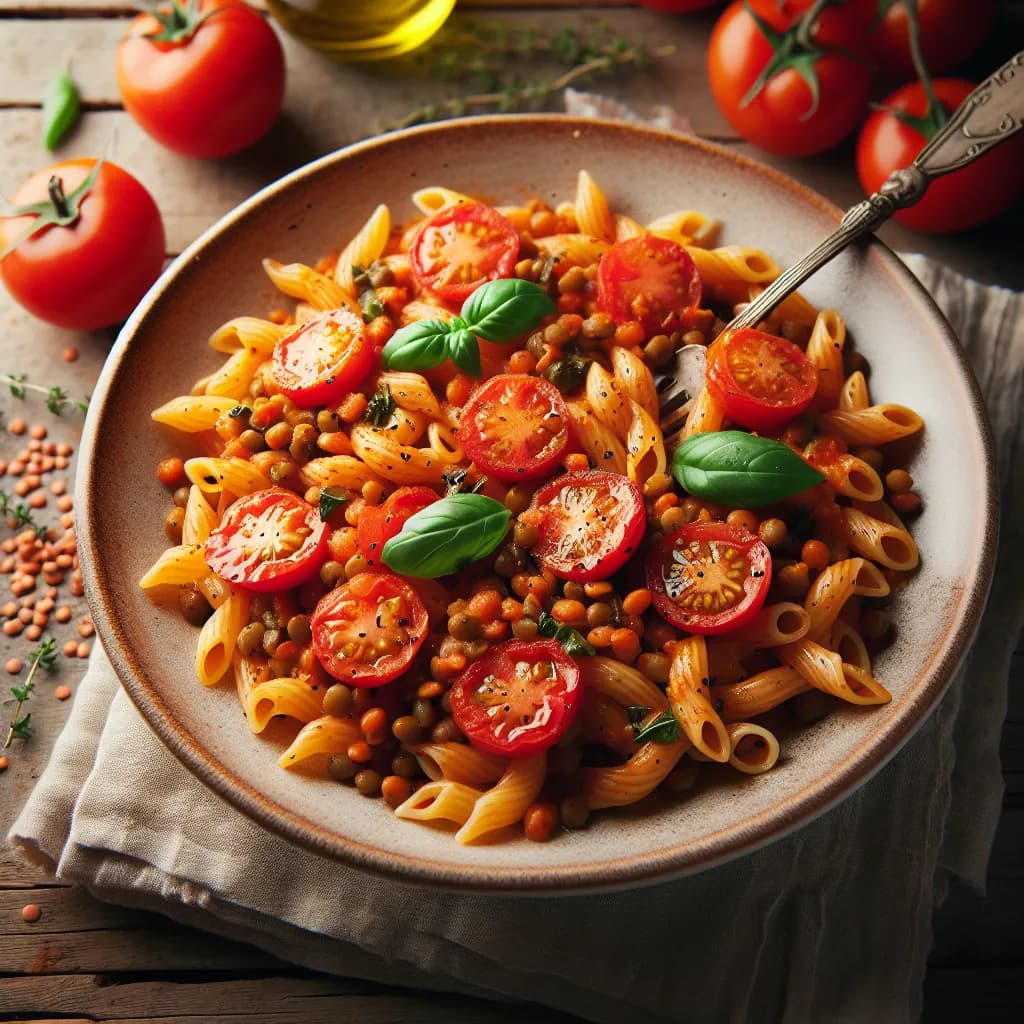 Lentil and Tomato Pasta
