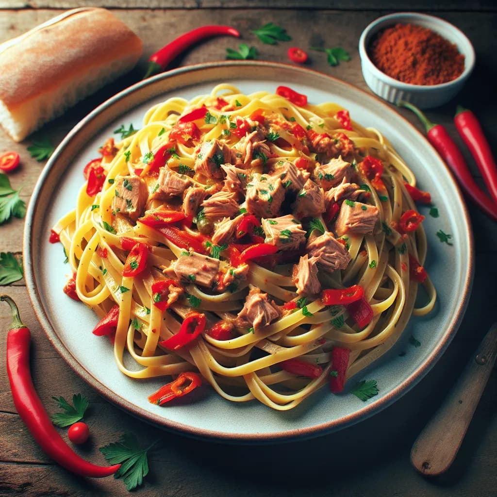 Linguine con Tonno e Peperone