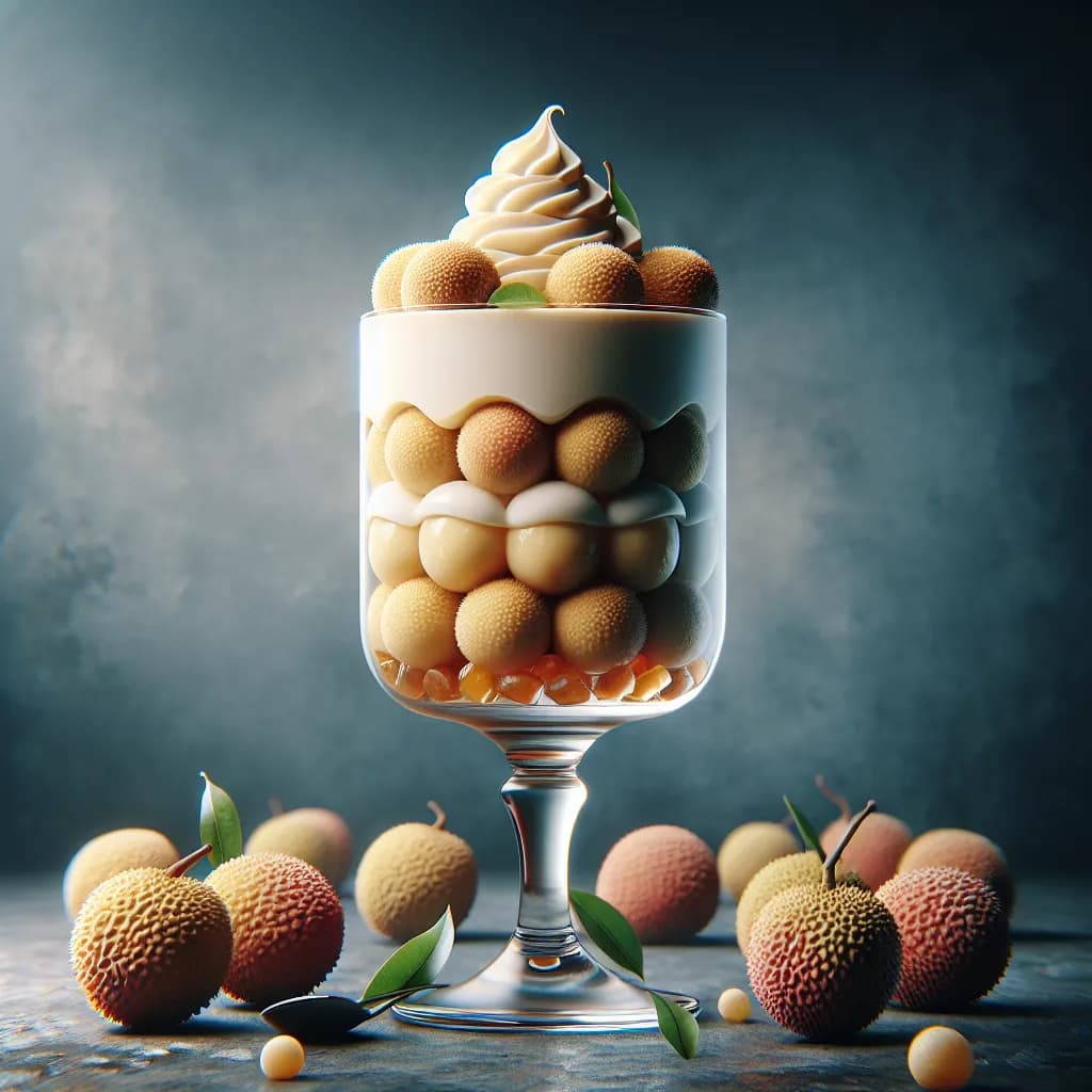Litchi Custard Parfait